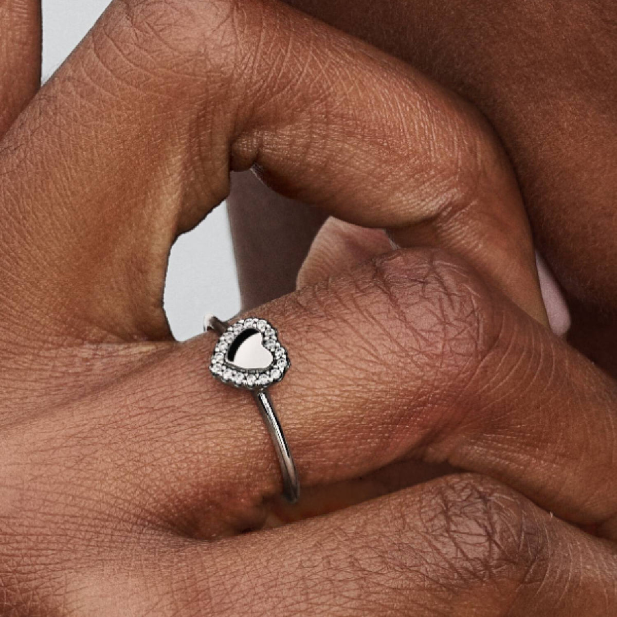 TIMELESS Ring Halo Herz silber