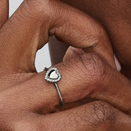 TIMELESS Ring Halo Herz silber