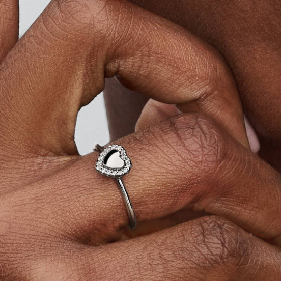 TIMELESS Ring Halo Herz silber