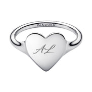 Moments Ring Herz Gravurplatte silber