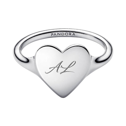Moments Ring Herz Gravurplatte silber