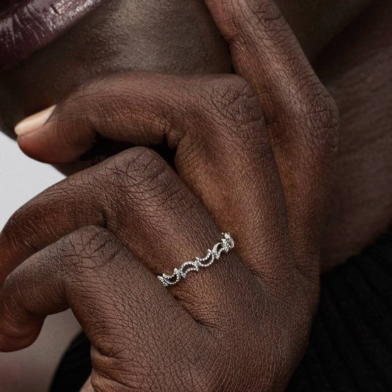 MOMENTS Ring Monde silberfarben