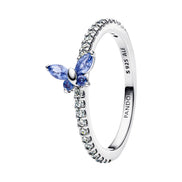 TIMELESS Ring Schmetterling silberfarben blau