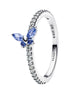 TIMELESS Ring Schmetterling silberfarben blau