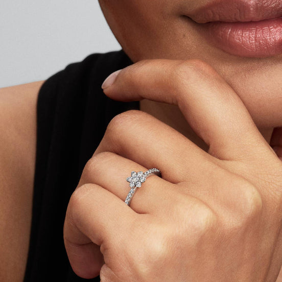 TIMELESS Ring Blume silberfarben