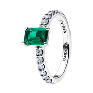 TIMELESS Ring rechteckig grün silberfarben