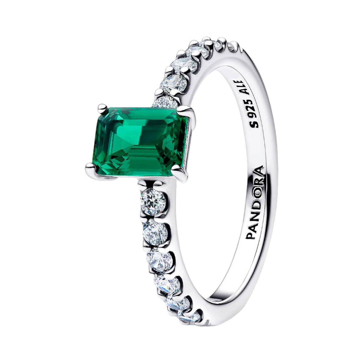 TIMELESS Ring rechteckig grün silberfarben