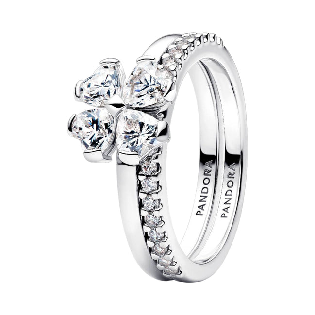 TIMELESS Ring Kleeblatt silberfarben