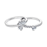 TIMELESS Ring Kleeblatt silberfarben