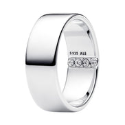 Breiter Gravierbarer Ring mit Zirkonia
