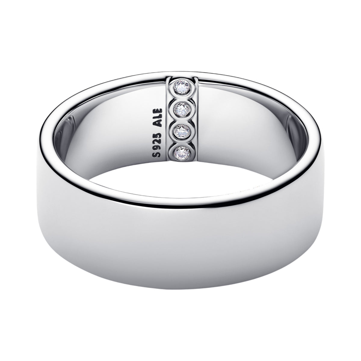 Breiter Gravierbarer Ring mit Zirkonia