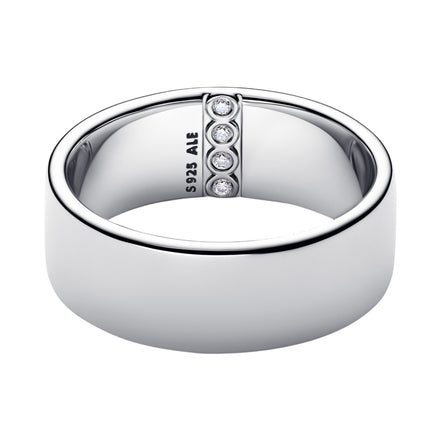 Breiter Gravierbarer Ring mit Zirkonia
