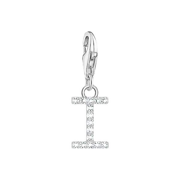 Charm-Anhänger Buchstabe I Silber
