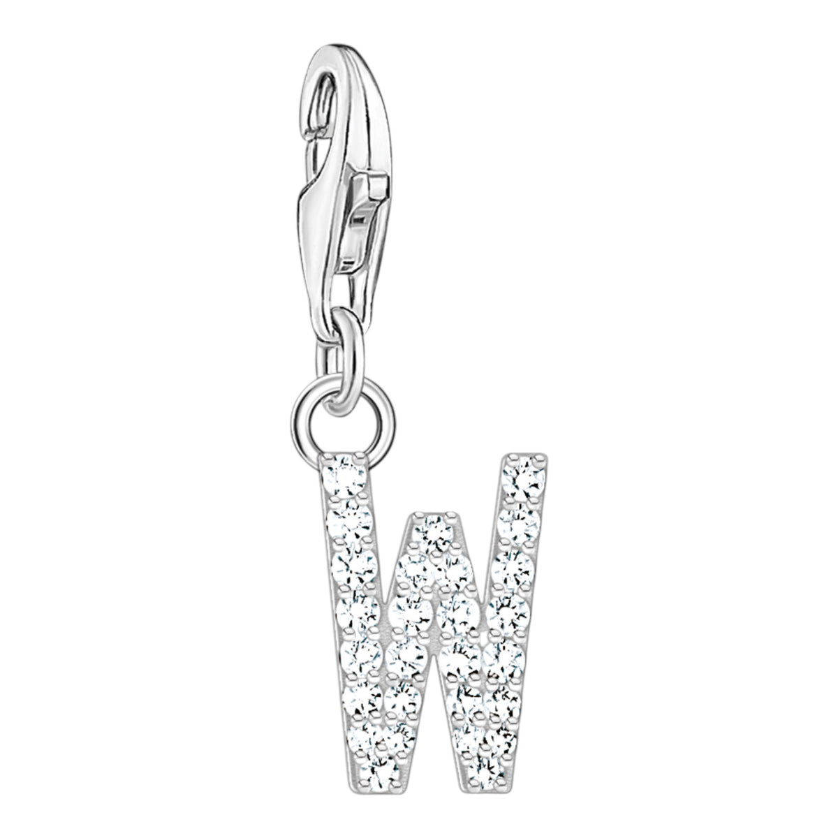 Charm-Anhänger Buchstabe W Silber