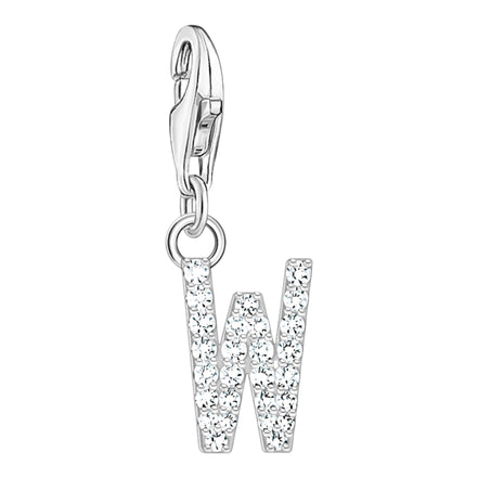 Charm-Anhänger Buchstabe W Silber