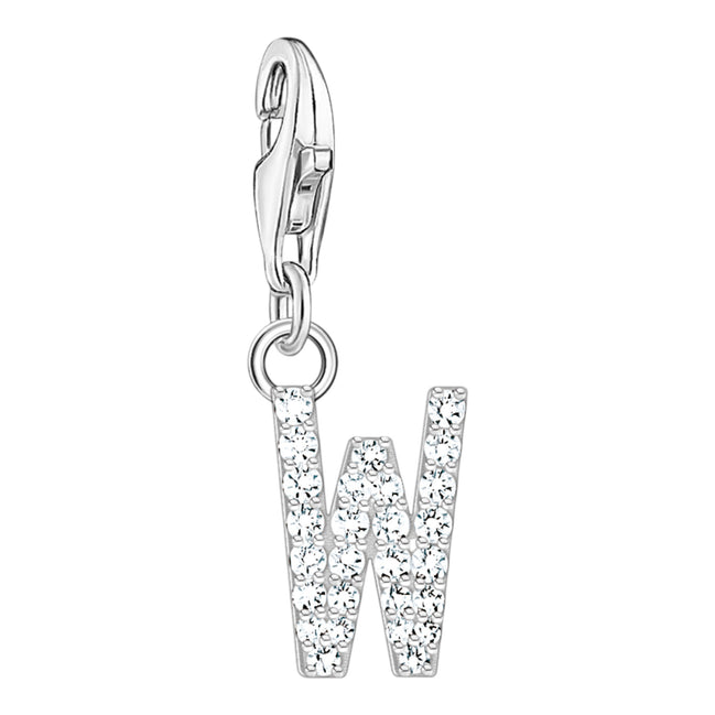 Charm-Anhänger Buchstabe W Silber
