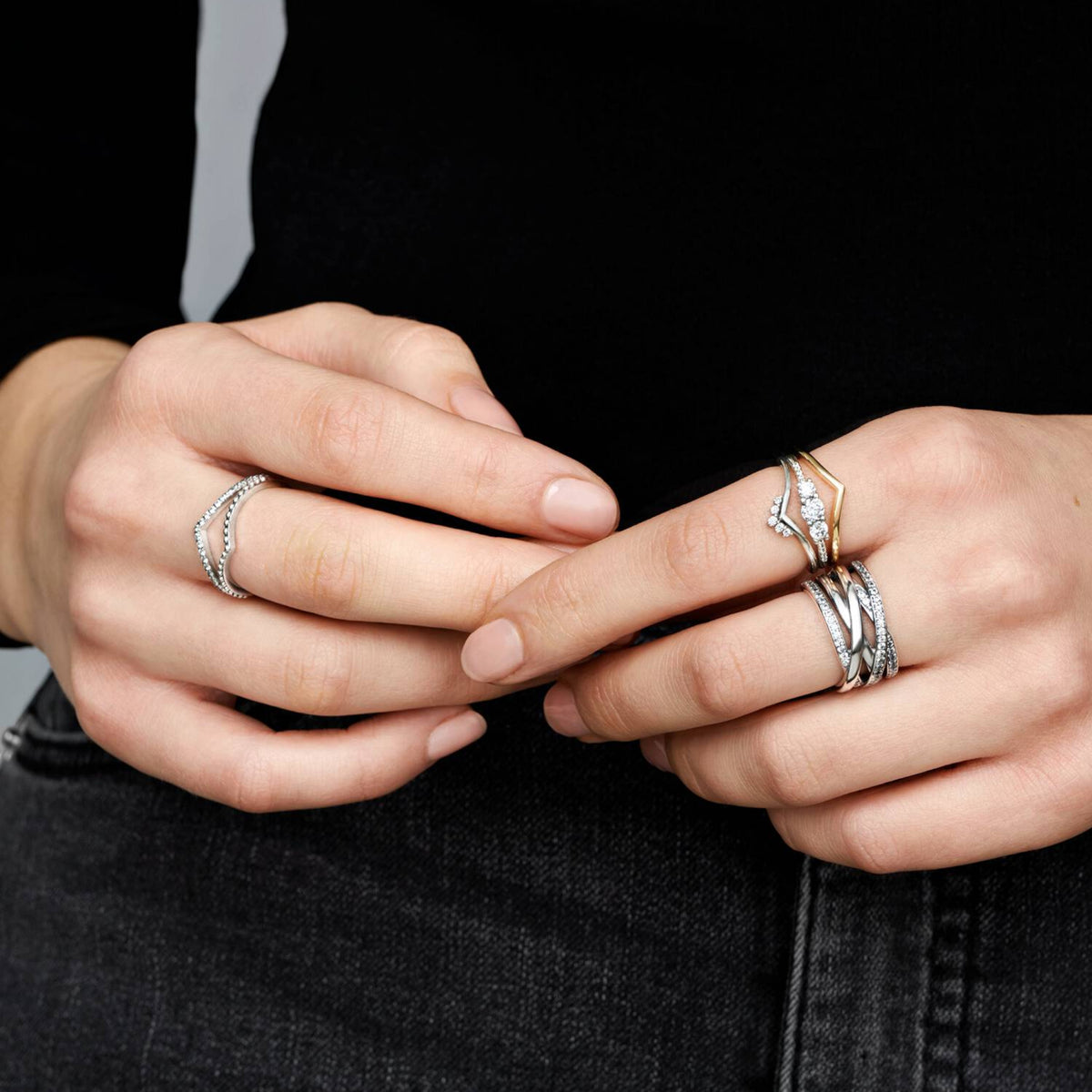 Ring Funkelnder Wunsch Silber Zirkonia