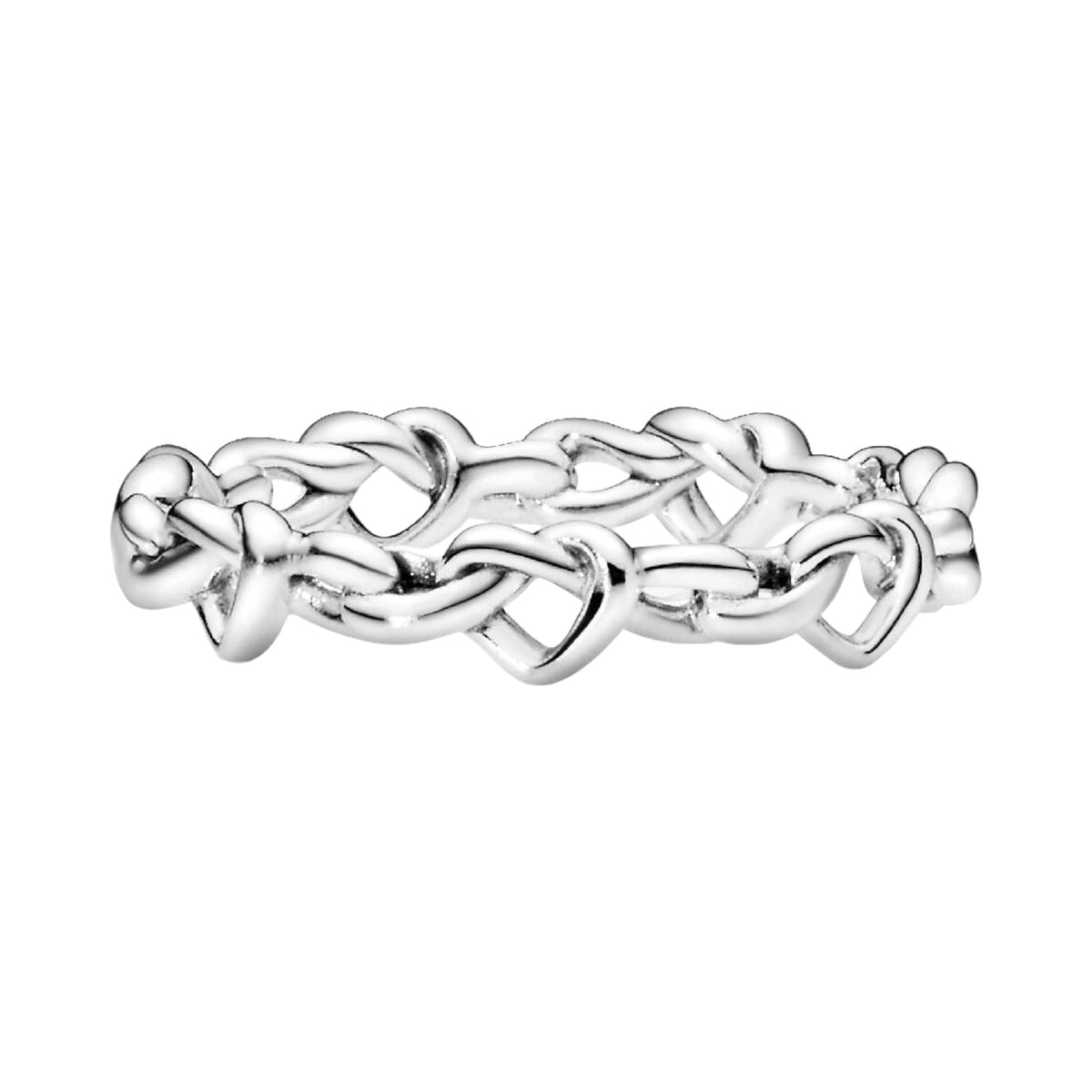 Ring verknotete Herzen Silber