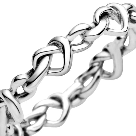 Ring verknotete Herzen Silber