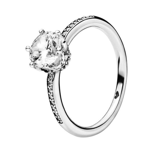 Ring Funkelnde Krone weißer Zirkonia Silber