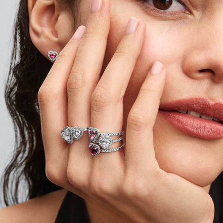 TIMELESS Ring Zirkoniaherz pink