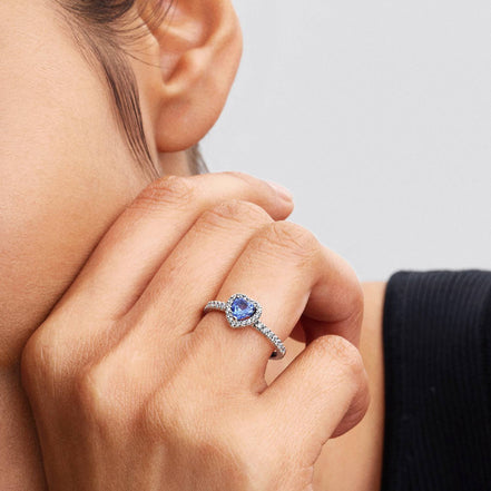 TIMELESS Ring Herz silberfarben blau