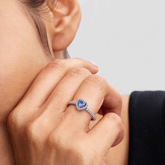 TIMELESS Ring Herz silberfarben blau