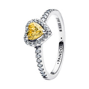 TIMELESS Ring Herz silberfarben gelb Zirkonia