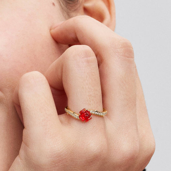 DISNEY Ring Rose Zirkonia vergoldet