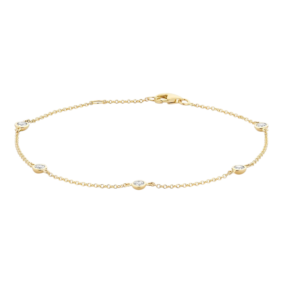 Armband aus 585er Gold mit 5 runden Zirkonia