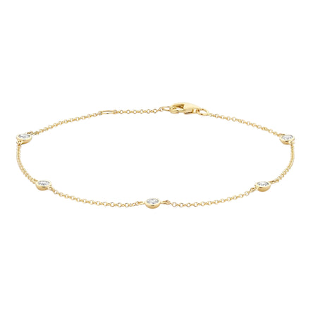Armband aus 585er Gold mit 5 runden Zirkonia