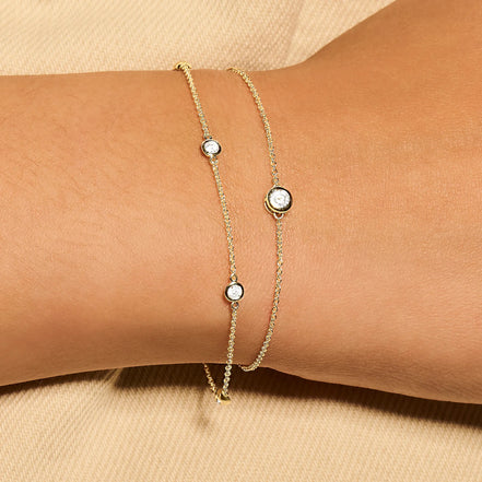 Armband aus 585er Gold mit 5 runden Zirkonia