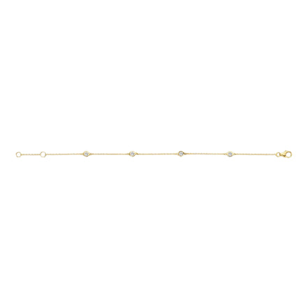 Armband aus 585er Gold mit 5 runden Zirkonia