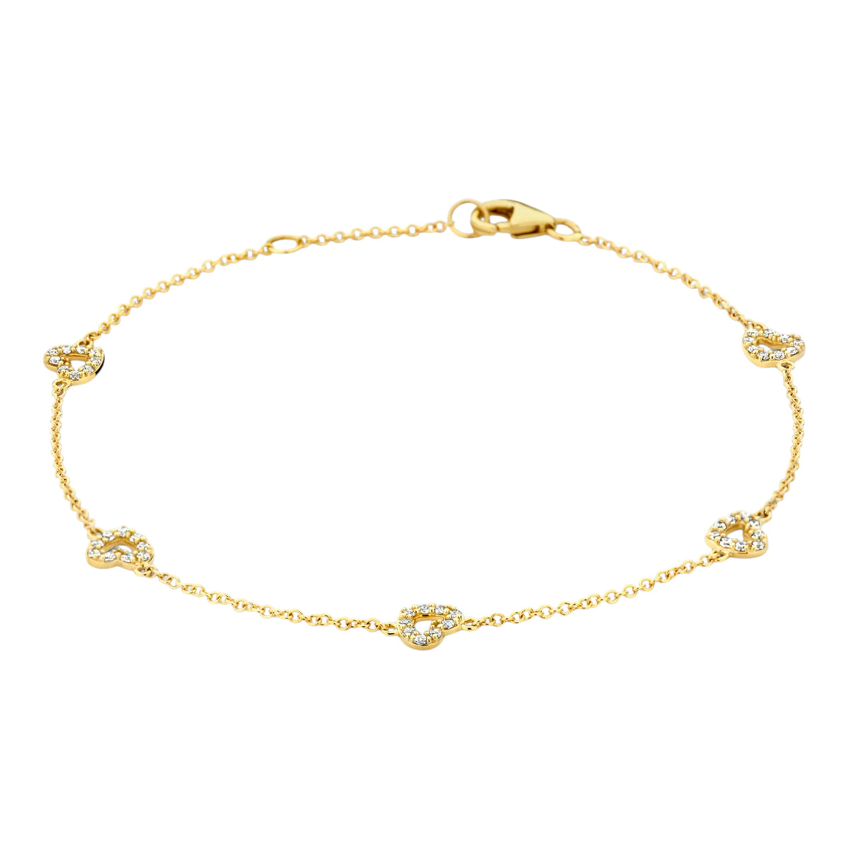 Armband aus 585er Gold mit herzförmigen Elementen