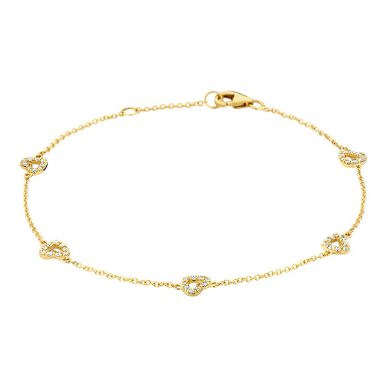 Armband aus 585er Gold mit herzförmigen Elementen