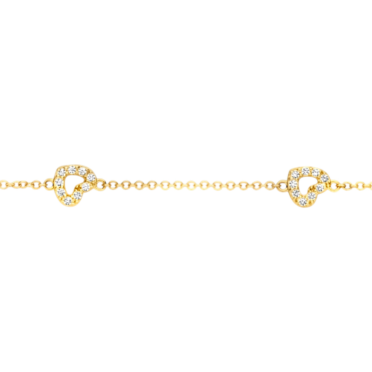 Armband aus 585er Gold mit herzförmigen Elementen