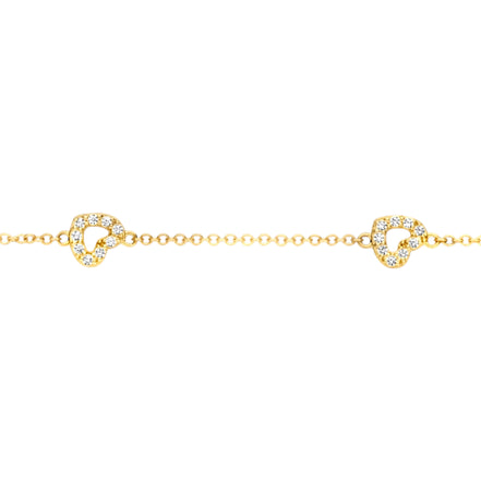 Armband aus 585er Gold mit herzförmigen Elementen