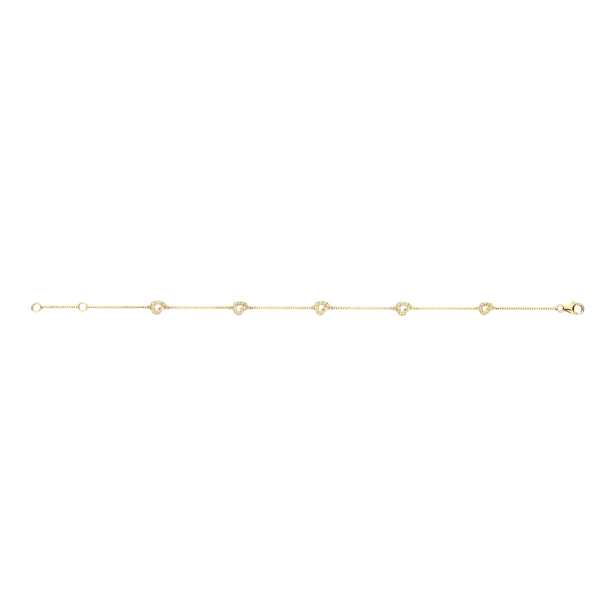 Armband aus 585er Gold mit herzförmigen Elementen