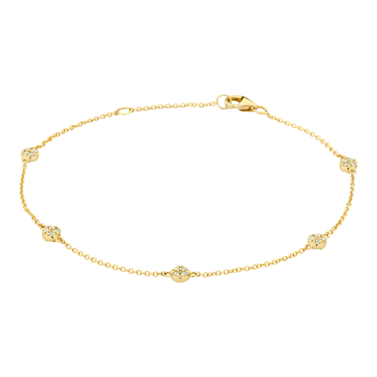 Armband aus 585er Gold mit runden Elementen und Zirkonia