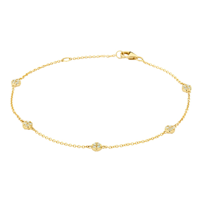 Armband aus 585er Gold mit runden Elementen und Zirkonia