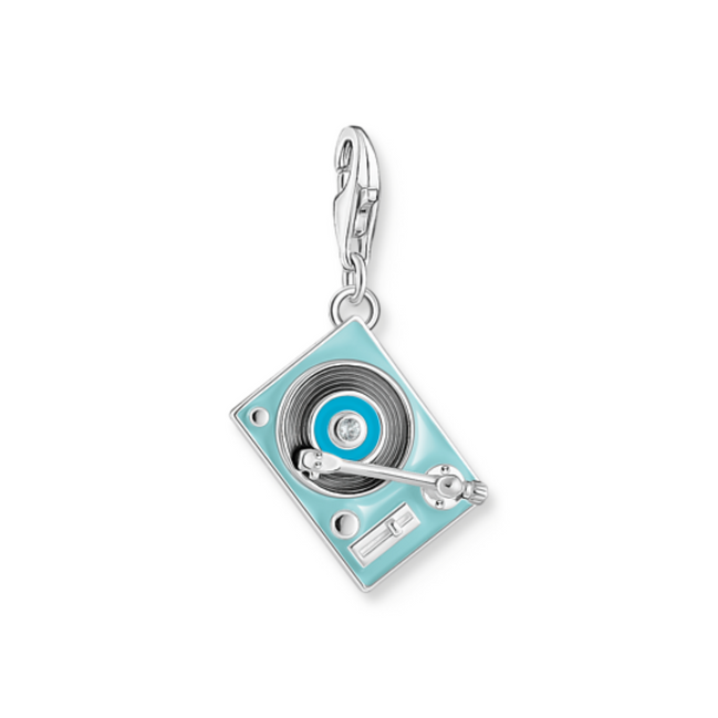 Charm-Anhänger Plattenspieler silber
