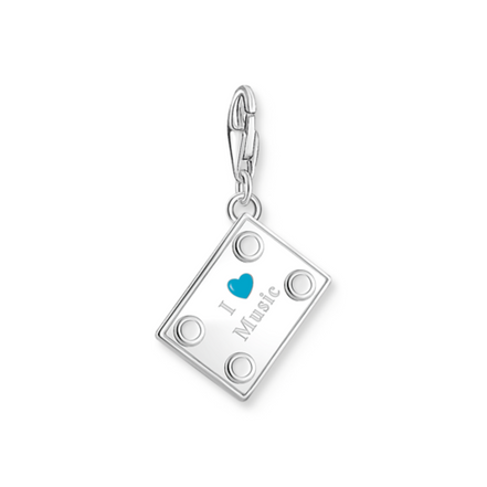 Charm-Anhänger Plattenspieler silber