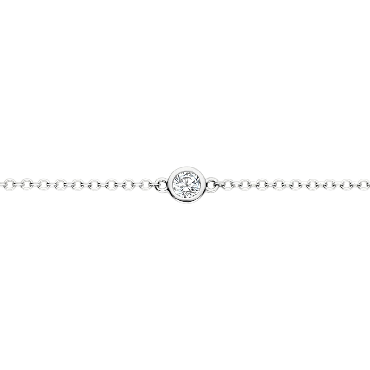 Armband aus 585er Weißgold mit 5 Zirkonia 3,4 mm