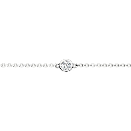 Armband aus 585er Weißgold mit 5 Zirkonia 3,4 mm