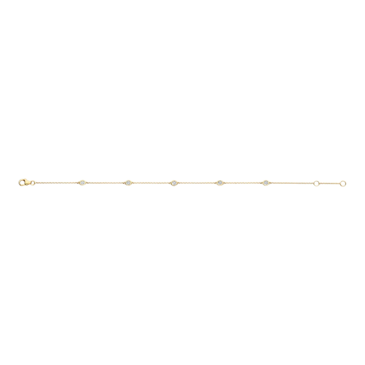 Armband aus 585er Gold mit 5 Zirkonia 3,4 mm