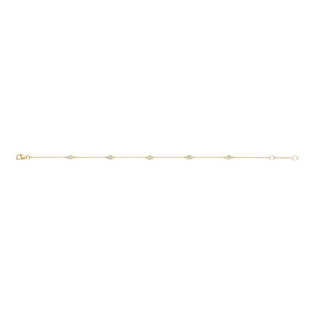 Armband aus 585er Gold mit 5 Zirkonia 3,4 mm