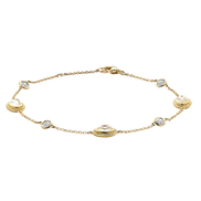 Armband aus 585er Gold mit Perlmutt und Zirkonia