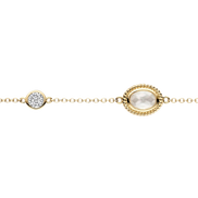 Armband aus 585er Gold mit Perlmutt und Zirkonia