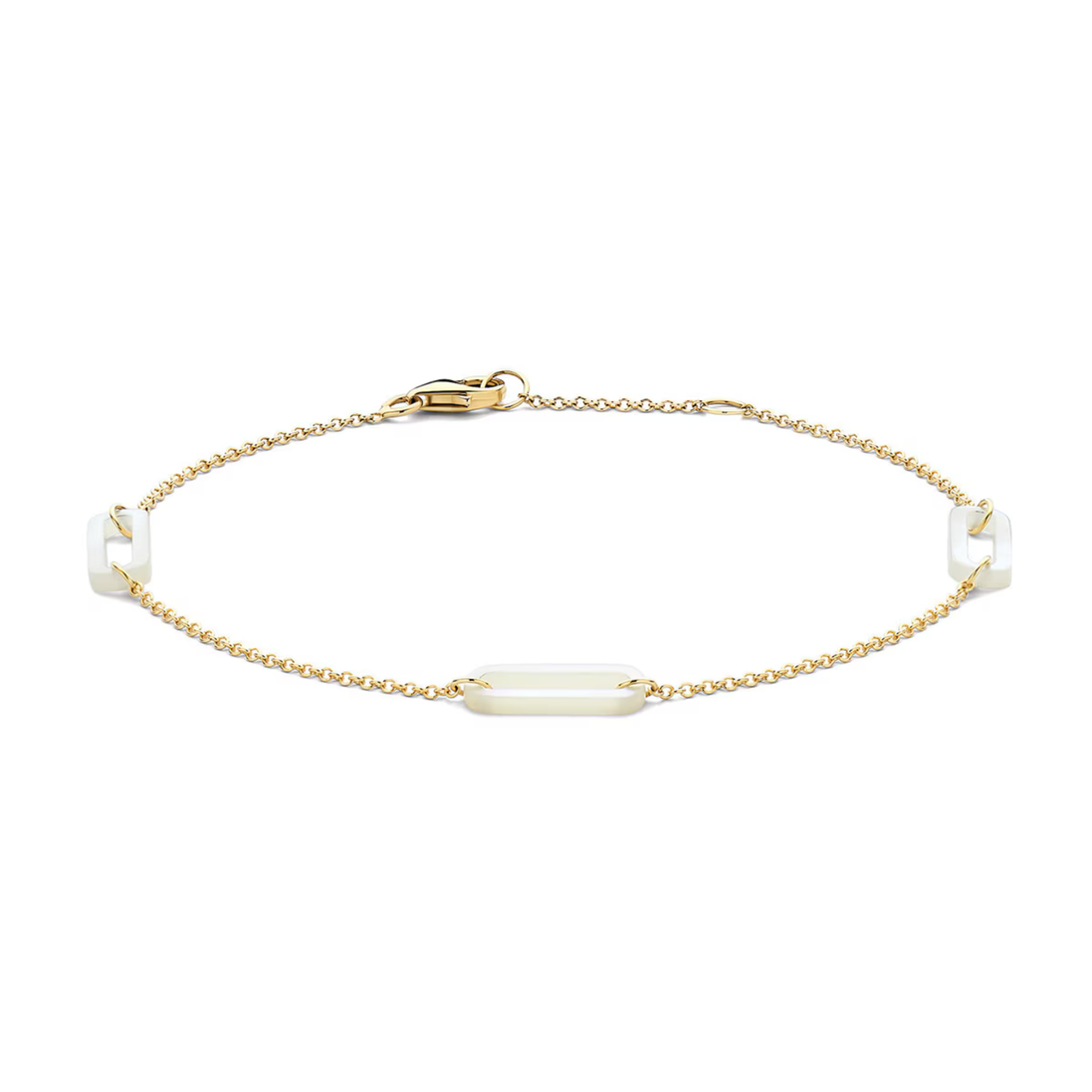 Armband aus 585er Gold mit Perlmutt-Gliedern