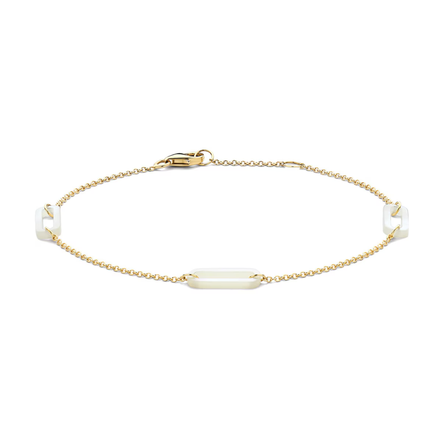 Armband aus 585er Gold mit Perlmutt-Gliedern